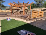 Outdoor Fireplace Area, Hot Tubs, and Game Area
